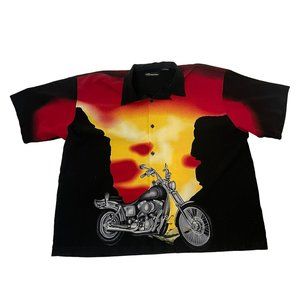 Vintage No Boundaries Shirt Men 3XL Harley Biker Graphic Black Red Y2K 90s